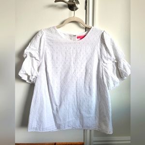Lilly pulitzer white eyelet lailah blouse large